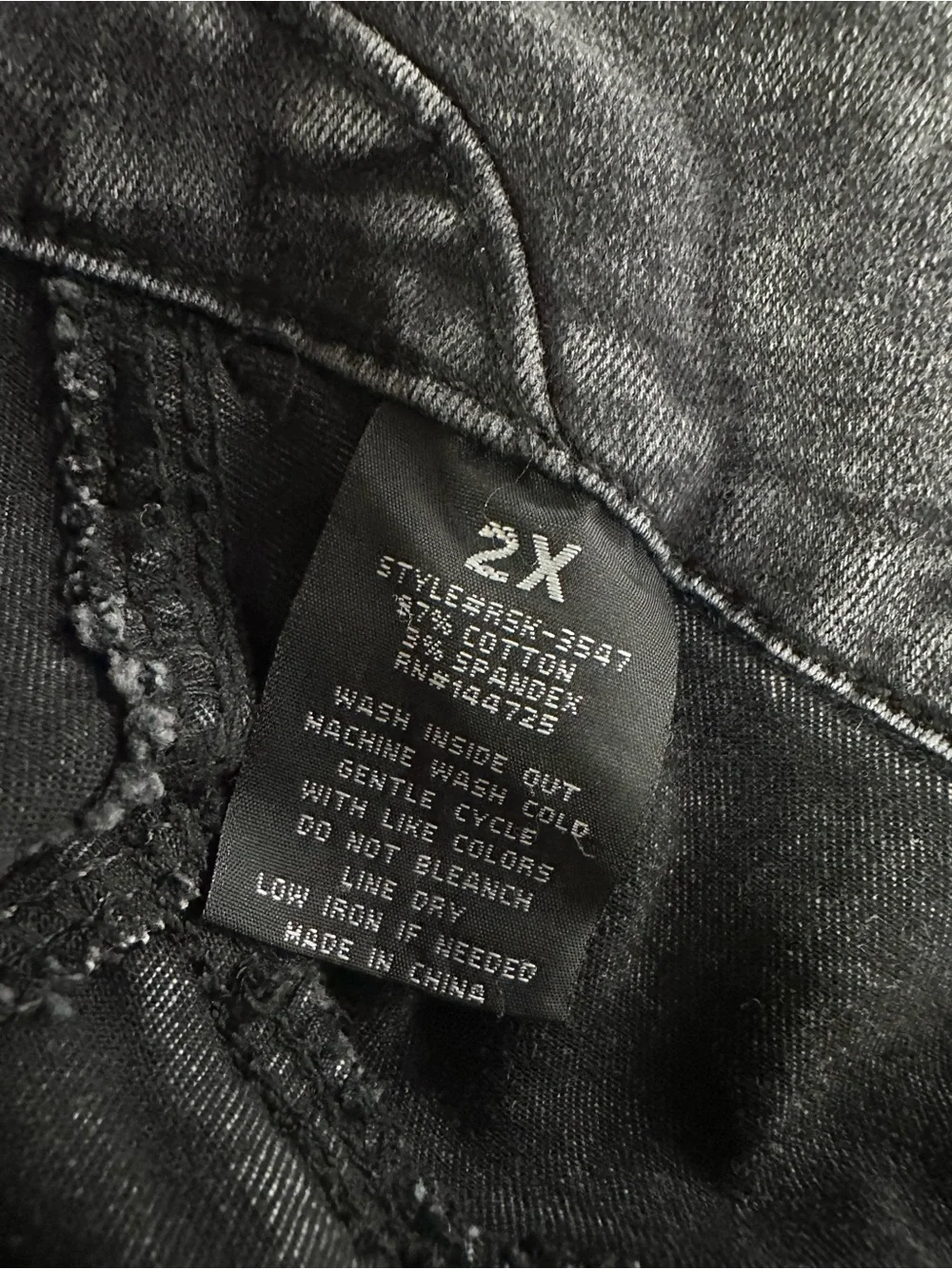 AMERICAN BAZI / Black Distressed Mini Jean Skirt / Size 2X / Grunge Emo Denim